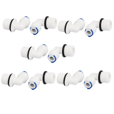 1/4'' Push Fit Tube x M16 Thread Elbow Quick Connect 10pcs for Water Purifier