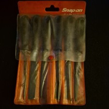 Snap-on Tools 6 Piece Key File Set Hbf100 - Black Hard Handle With Storage Pouch
