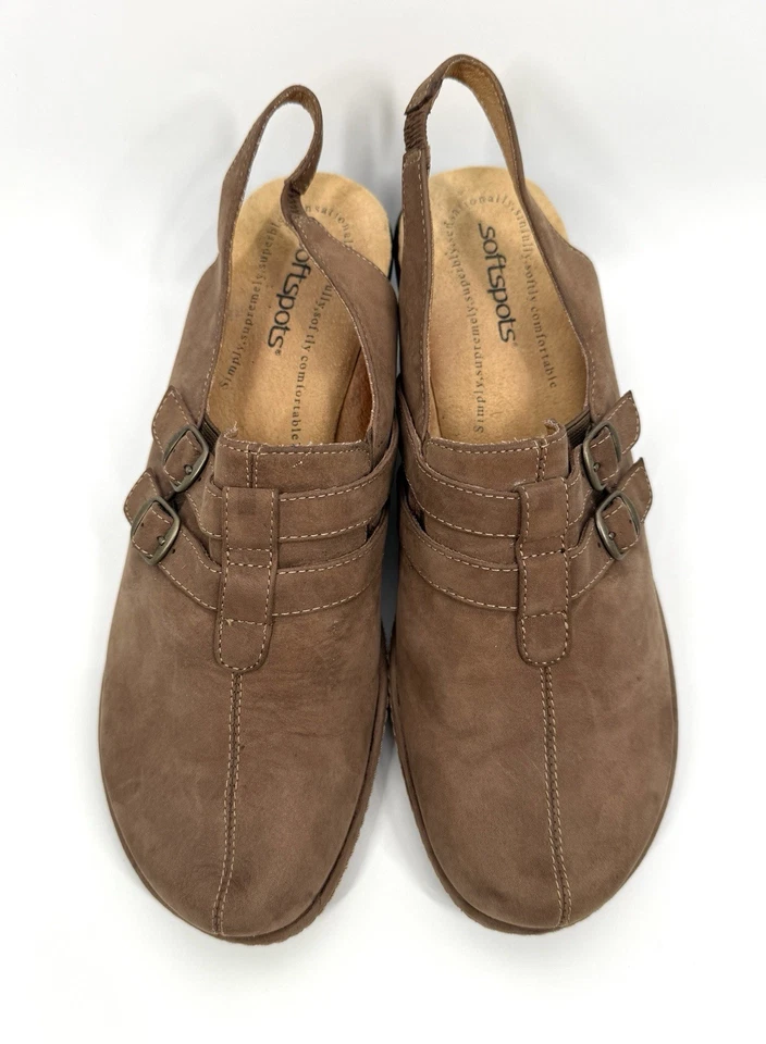 Zapatos de Tacones Softspots Lilah Cuero Marrón Tostado Mujeres Talla 10W Hebillas Foto 4 de 4