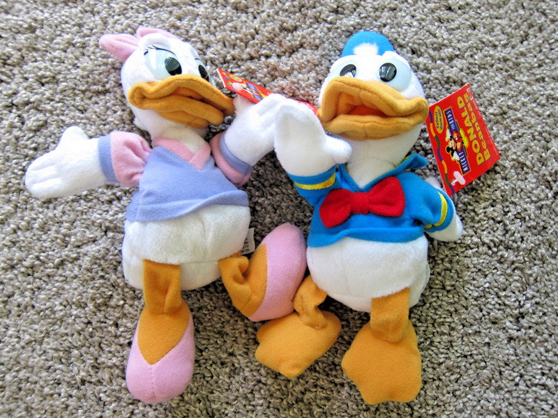 VINTAGE 1998 Donald Duck Daisy Plush Beanbag Mattel Mickey For Kids Disney Lot