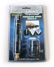 Simoniz Pressure Wash Nozzle for Home And Automotive Connects 5/8in Or 3/4in