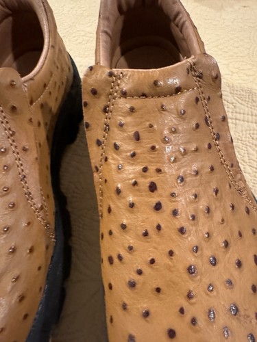 Roper Faux Ostrich Performance Slip On Mens Size 12 EE Brown Leather Shoes EUC - Picture 4 of 15