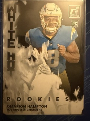 Omarion Hampton 2025 Donruss White Hot Rookies RC #WHR-OMH Los Angeles Chargers 