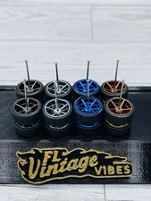 4x Sets Of 14.6mm Replacement Wheels With Rubber Tires for 1/64 Scale Trucks