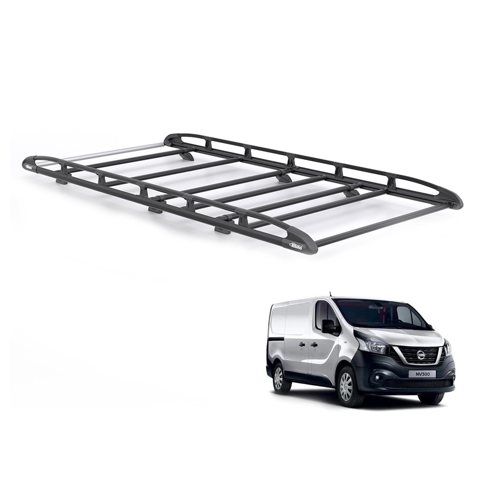 Nissan NV300 Roof Rack for 2016-2021 SWB Models Rhino KammRack (Black)