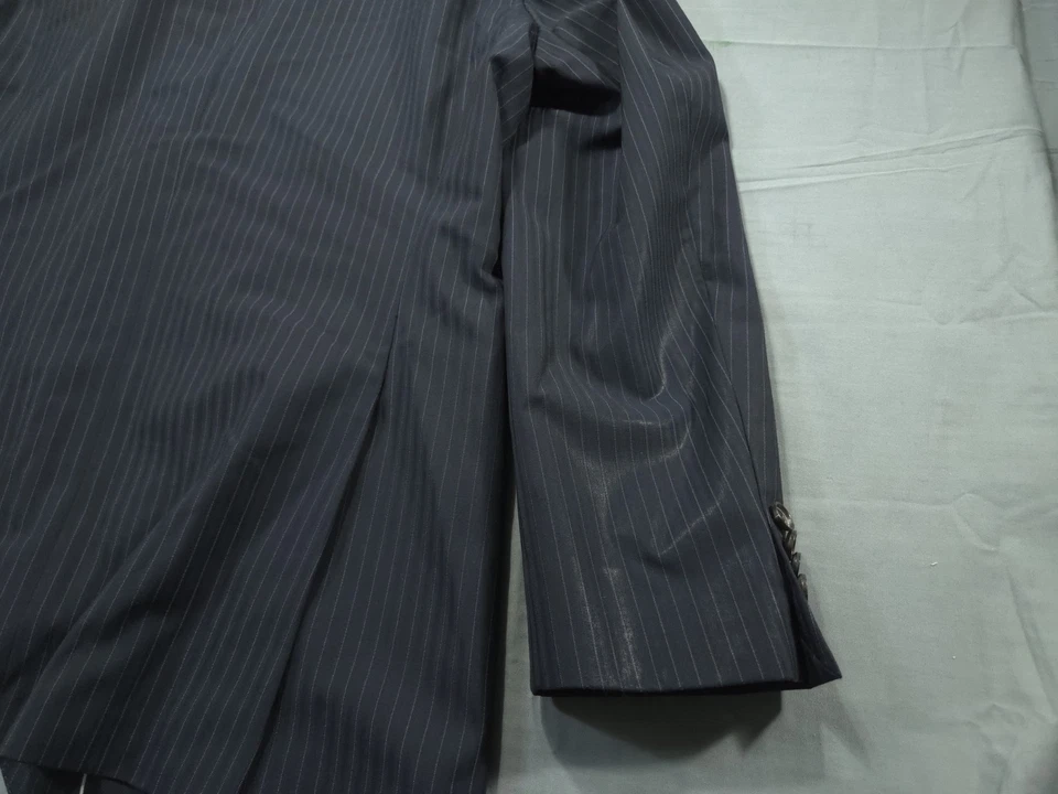 Hugo Boss Suit Mens 44R Blue Striped Full Pants 36x31 Reda James Sharp - Image 3 of 4