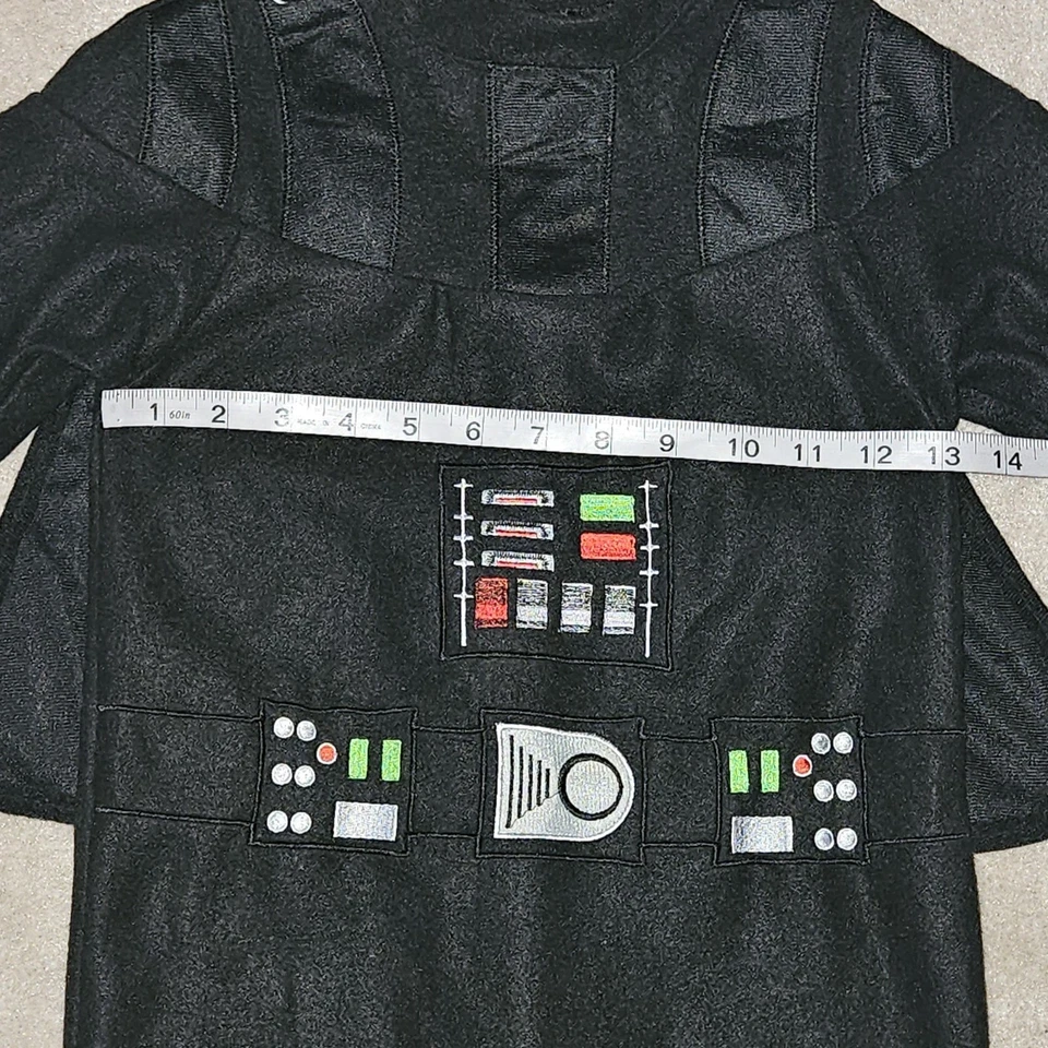 Darth Vader Star Wars Halloween Costume Toddler 3T-4T Rubie's Jumpsuit Headpiece - Image 3 of 4