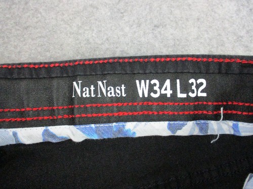 Nat Nast Jeans Mens 34x32 Black Stretch Straight Fit Classic Denim Pants - Picture 5 of 15