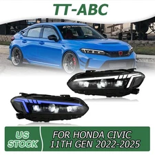 TT-ABC LED Front Headlights For 11th Gen Honda Civic 2022-2025 Blue Animation