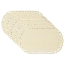 5Pcs Crochet Basket Base, 10 x 6" Basket Bottoms Oval Wood Base