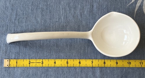 White Ceramic 10” Soup Ladle, No Makers Mark - Picture 4 of 7