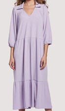 Lost+Wander Lilac Midi  Flow Dress Large Longsleeve Pockets
