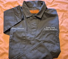 VINTAGE RED CAP COVERALLS BROWN CHAINSTITCHING 52 REG CROPPED MADE IN USA