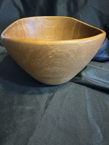 Cuenco escandinavo de madera de teca de mediados de siglo con bordes irregulares - Imagen 1 de 14