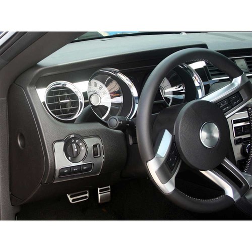Placa de ajuste de interruptor de luz de acero inoxidable con anillo pulido para Ford Mustang GT 2010-2014 - Imagen 7 de 9