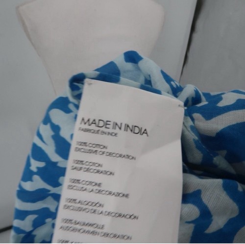 Club Monaco Blue White Beach Swimsuit Coverup Size One Size Fits Up To XL NWT - Picture 8 of 11