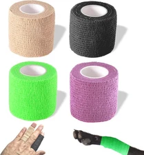 Self Adhesive Vet Wrap 4 Pack, 2 Inch,Cohesive Bandage for Sports First Aid Pets