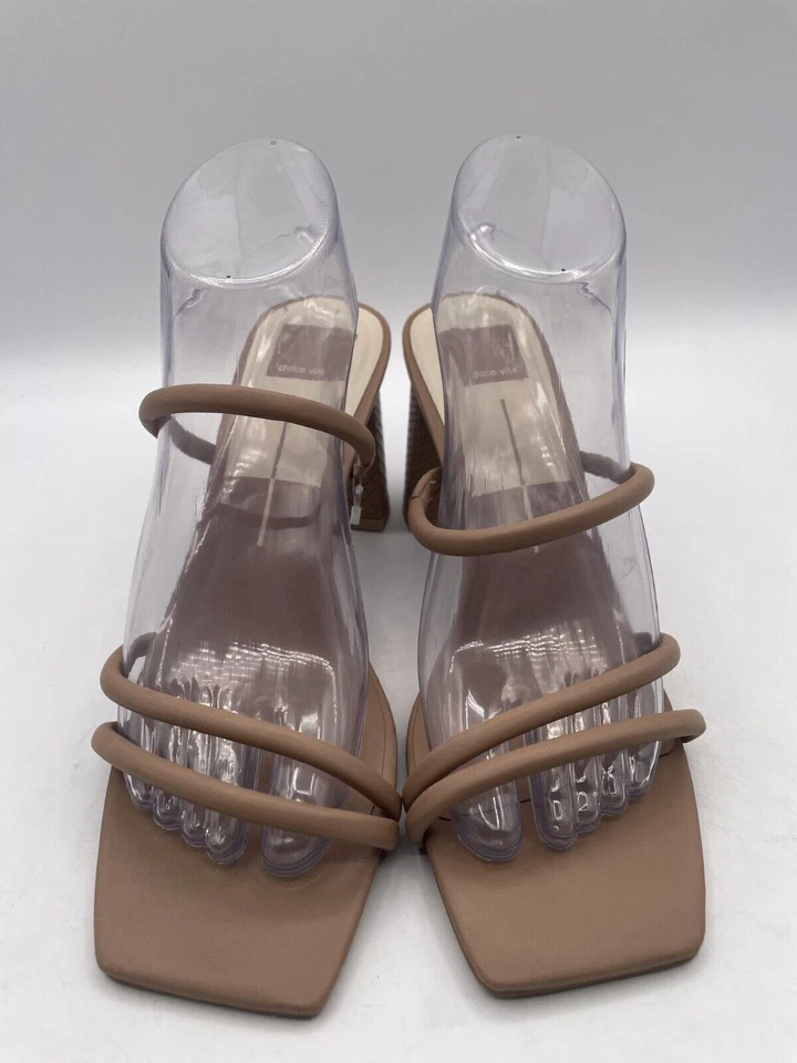 Sandalia Dolce Vita Nancie para mujer talla 9 color topo tacón en relieve punta abierta tiras Foto 2 de 4