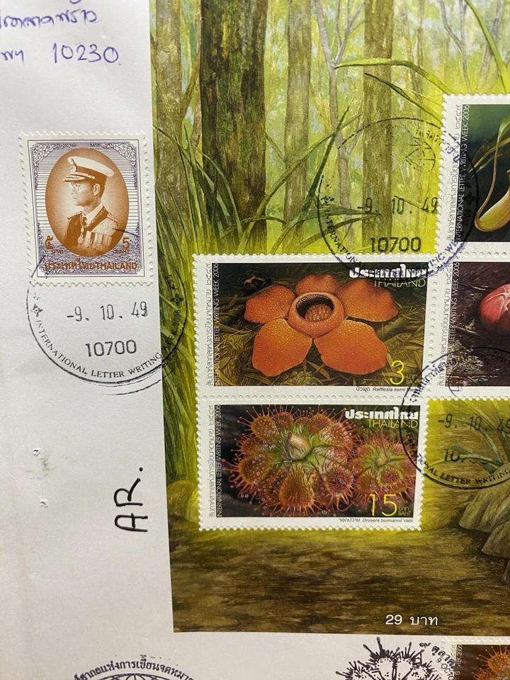 Thailand 2006 Flora Stamp Sheet EMS Mail Local Use Commemorative Free Shipping - Image 4 of 4