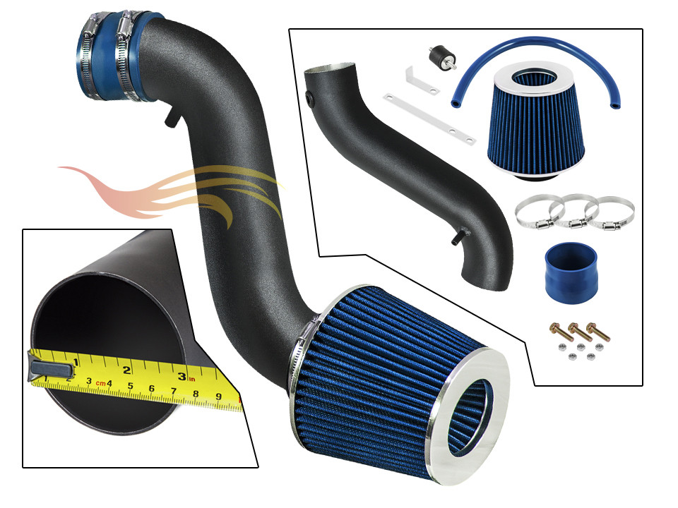 BCP RW BLUE 2005-2010 Charger/Magnum/300 3.5 V6 Short Ram Air Intake Kit +Filter