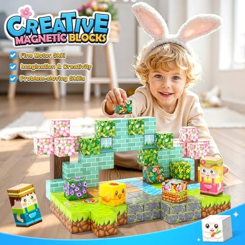 108PCS Magnetic Blocks Kids Magnet Toys Large 1 inch Mine Magworld Building - Picture 7 of 7