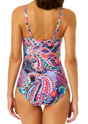 Anne Cole Womens Paisley Print V-Wire One Piece Swimsuit Size 6, MSRP $110 - Picture 3 of 7