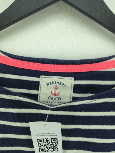 Joules Women's Top UK 12 Blue Striped 100% Cotton Long Sleeve Round Neck Basic - Bild 6 von 6