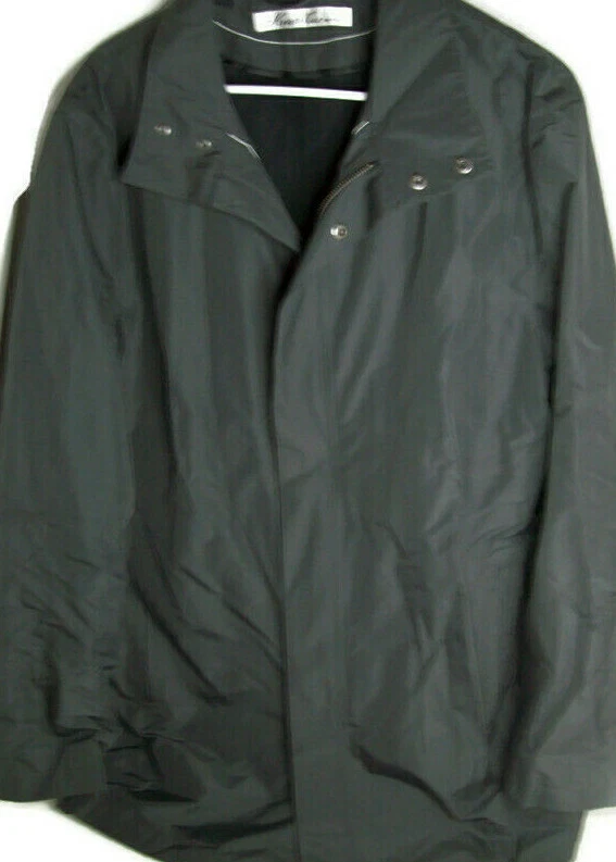 Kenneth Cole 纽约炭灰色黑色防雨夹克 M 码 — 第 4/4 张图片