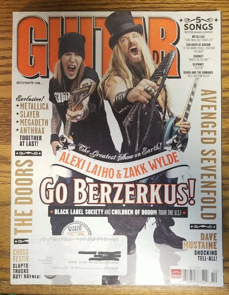 GUITAR WORLD MAGAZINE ALEXI LAIHO ZAKK WYLDE OCTOBER 2010 eBay