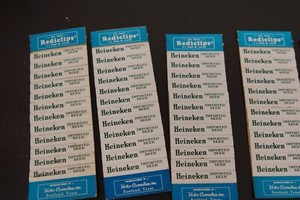 Vintage 7 Sheets of 12 Heineken Imported Beer Rediclips Clip On Holders