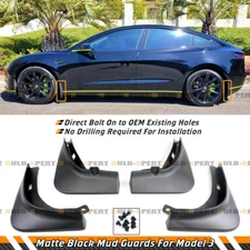 No Drilling Design Front & Rear Mud Flap Splash Guard For 17-2023 Tesla Model 3