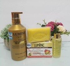 3pcs LUMINE Gold Body Lotion 400ml  Vitamin Serum 50ml  Exfoliating Soap 135g