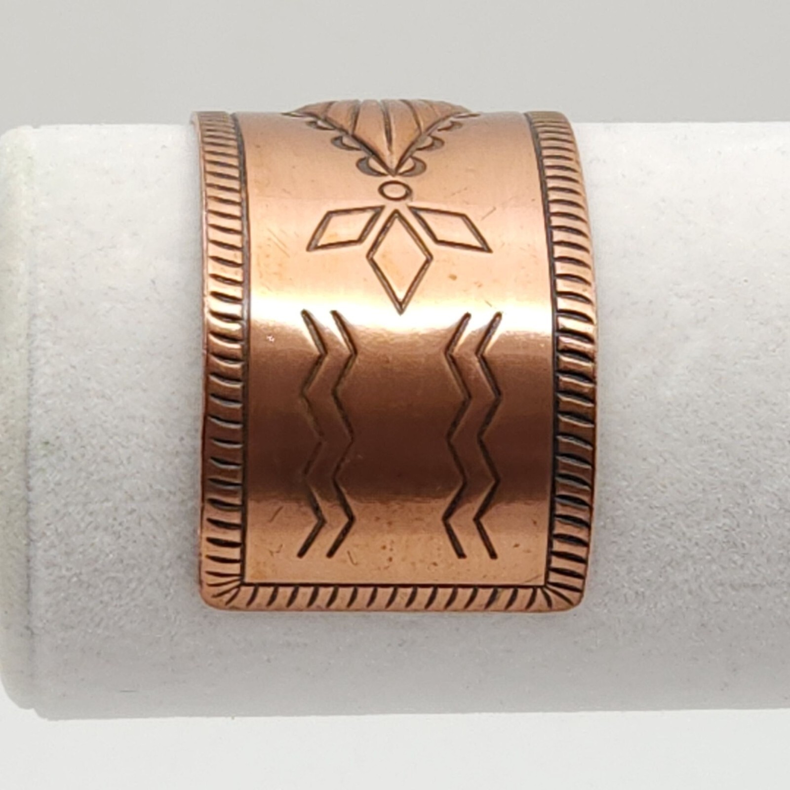 Bell Trading Post Solid Copper Cuff Engraved Brac… - image 8