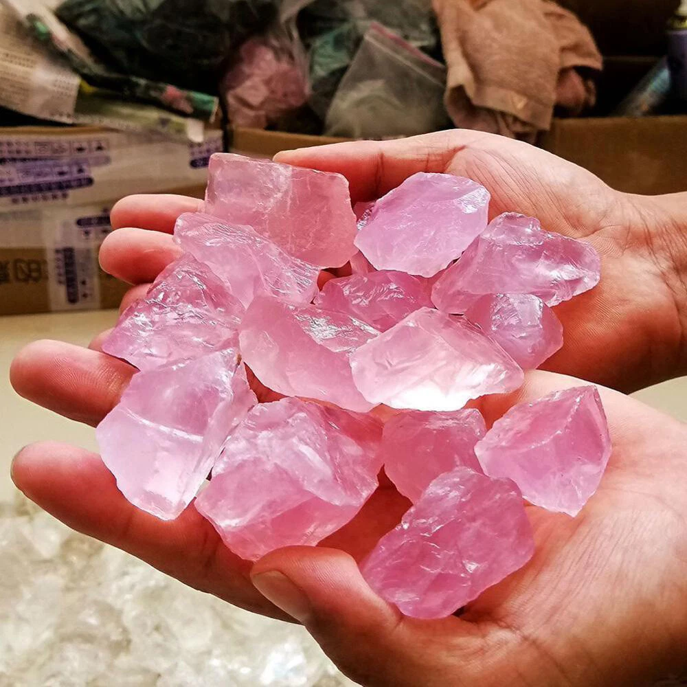 Rose Pink Aura Quartz Crystal Points 100gm