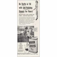 1950 Simoniz: Self Polishing Simonizing for Floors Vintage Print Ad