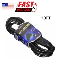 10Ft Extension Cord with 125 Volts at 13 Amps -16 AWG Power Extension Cable Cord
