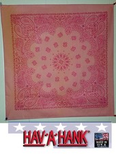USA MADE Hav-A-Hank PINK With GLITTER PAISLEY BANDANA Face Mask Neck SCARF