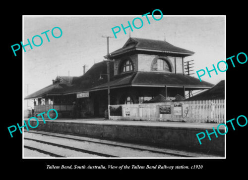 OLD POSTCARD SIZE PHOTO TAILEM BEND SOUTH AUSTRALIA, THE RAILWAY STATION 1920 2 - Picture 1 of 1