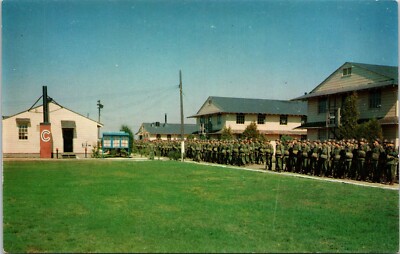 Company Formation Before Training March Fort Dix NJ Chrome Postcard B26