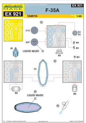 MW22 EDUARD EX921 F-35A 1/48  MASK for TAMIYA