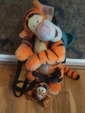 Disney Tigger With Child Backpack Soft Plush Winnie The Pooh Adjustable
