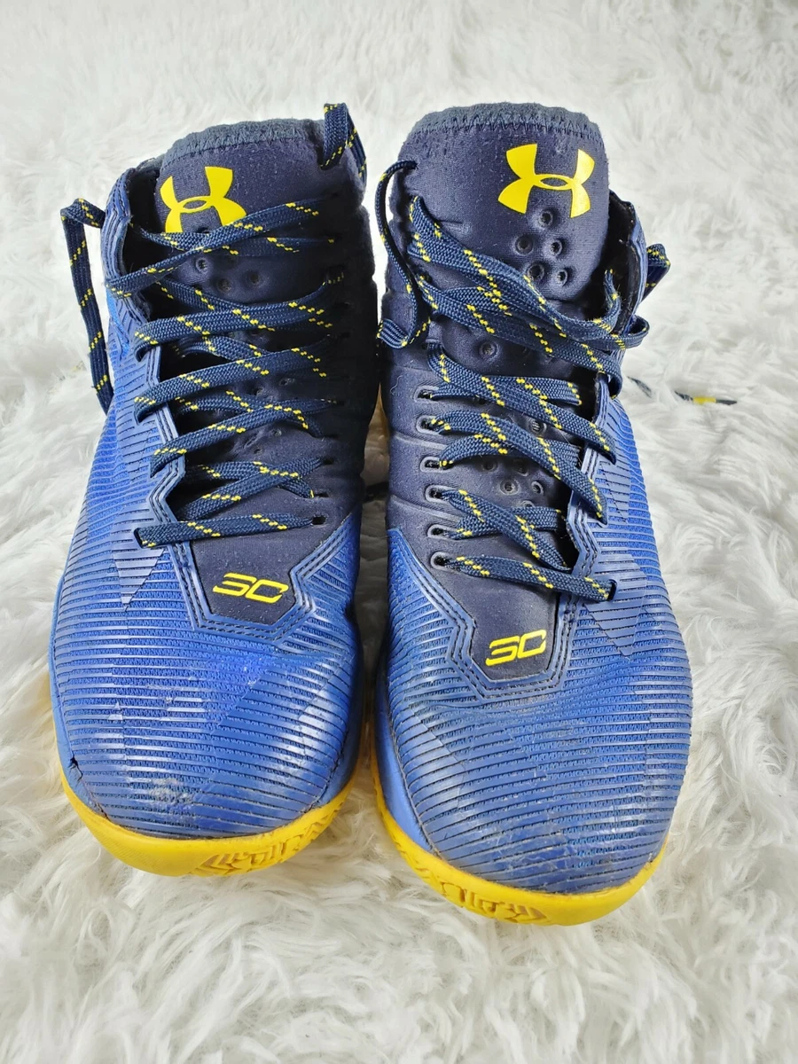 Under SC Stephen Curry Basketball Sneakers Blue Yellow Size 5.5 | eBay