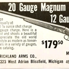 1968 Richland Arms Co 20 Gauge Magnum 707 Model Advertisement Hunting E91E