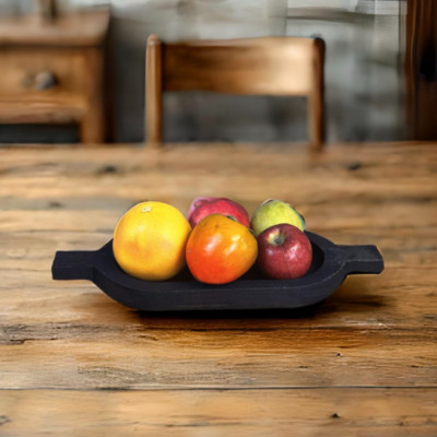 Handcrafted Wooden Fruit Bowl Large Rustic Table Plate Decor Eco-Friendly GIFT