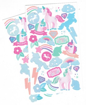 Magical Unicorn Shiny Holographic  2 sheets Recollections Scrapbook Stickers