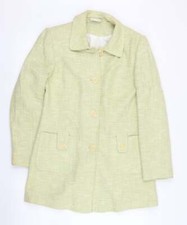 Kit Kit Kit Womens Green Overcoat Coat Size 14 Button