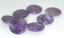 25MM Purple Lepidolite Gemstone Grd A Flat Round 7.5 inch 90189428-705B 