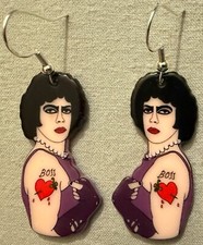 ROCKY HORROR PICTURE SHOW DR FRANK N FURTER EARRINGS Acrylic Plastic TIM CURRY 4