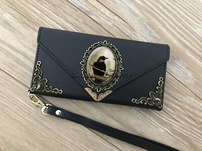 Crow handmade phone wallet case for iPhone / Galaxy MN1541