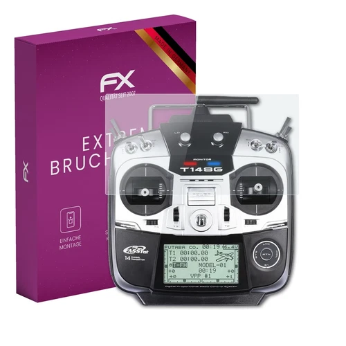 atFoliX Glasfolie für Futaba 14SG Displayfolie 9H Schutzpanzer